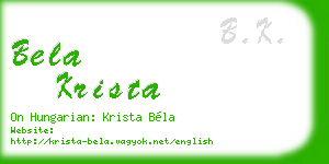bela krista business card