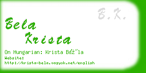 bela krista business card